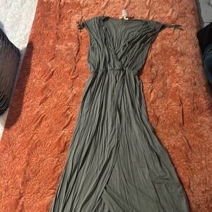 Olive green maxi dress